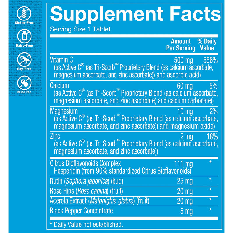 Active-C 500 mg Vitamina C con Bioflavonoides (100 Tabletas)