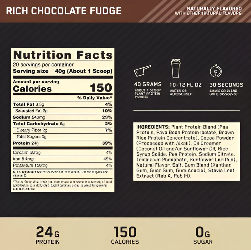 Gold Standard Plant Protein 100% - Chocolate (21 Tomas)