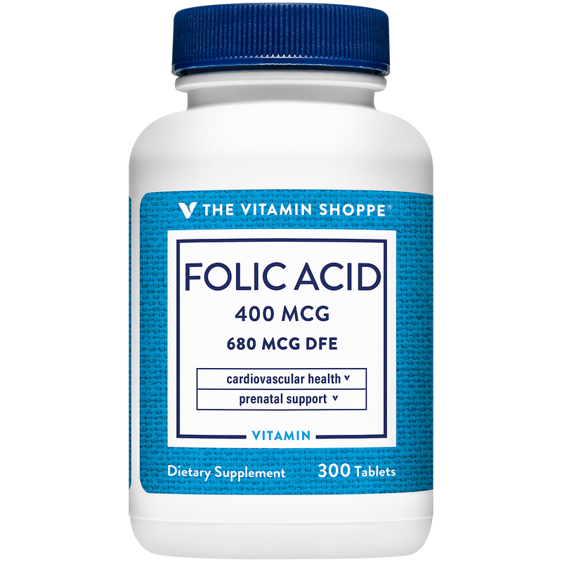 Folic Acid 400 mcg (300 Tabletas)