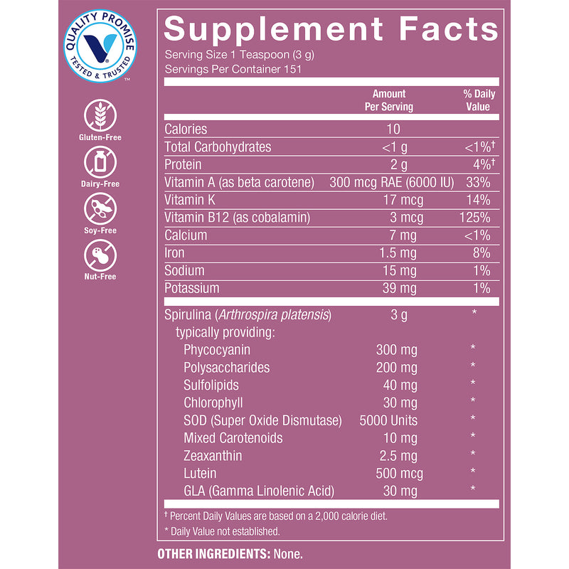 Spirulina Powder 454 g (151 Tomas)