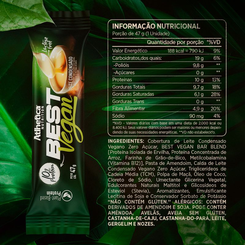Best Vegan Barrita Proteíca Vegana - Leche Condensada (47 g)