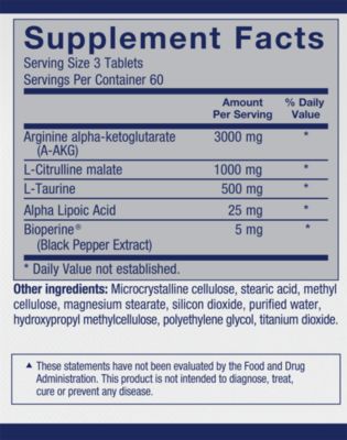 Nitrulline - Precursor de Oxido Nitrico (180 Tabletas)