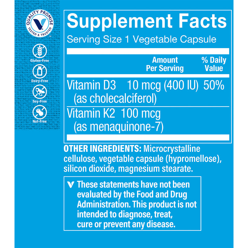 Vitamina K2 (MK-7) 100mcg con D3 (60 Capsulas)