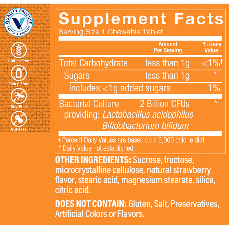 Probiotic Chewable Masticable 2 Billion (100 Masticables)