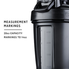 Botella Mezcladora Classic con Batidor Inox - Negro (591 ml)