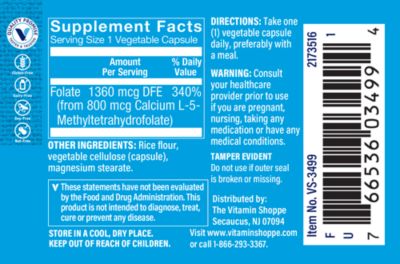 Metilfolato - 800 Mcg (60 Cápsulas Vegetariana)