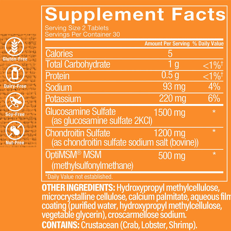 Triple Strength Glucosamine Chondroitin MSM (60 Tabletas)