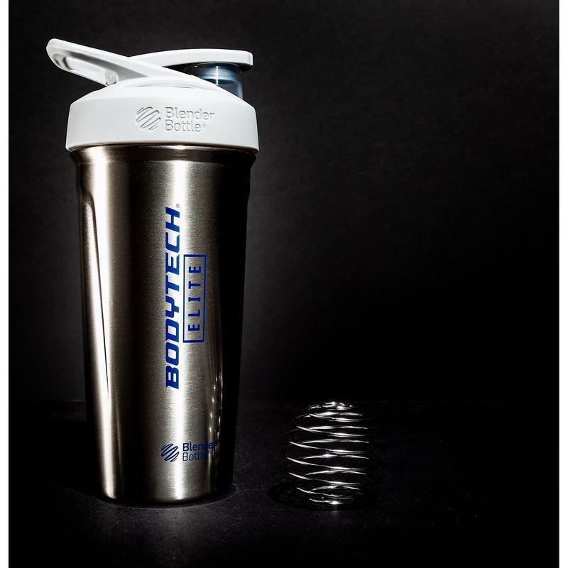 Botella Mezcladora de Acero Inoxidable BodyTech Elite con Bola Batidora (828 ml)