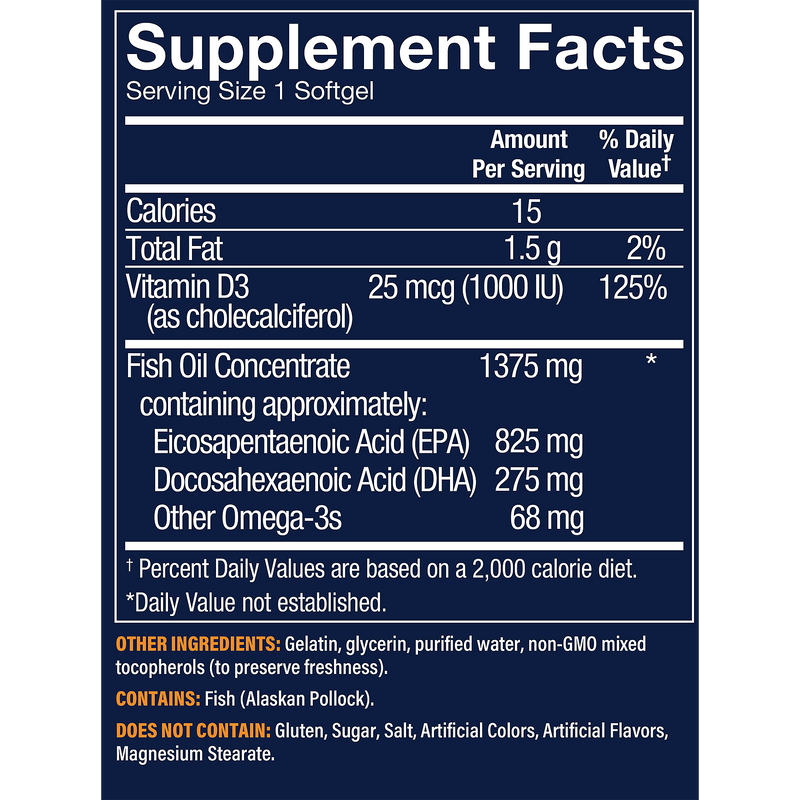 Omega 3 Silvestre Premium de Alaska 1100 mg (60 cápsulas blandas)