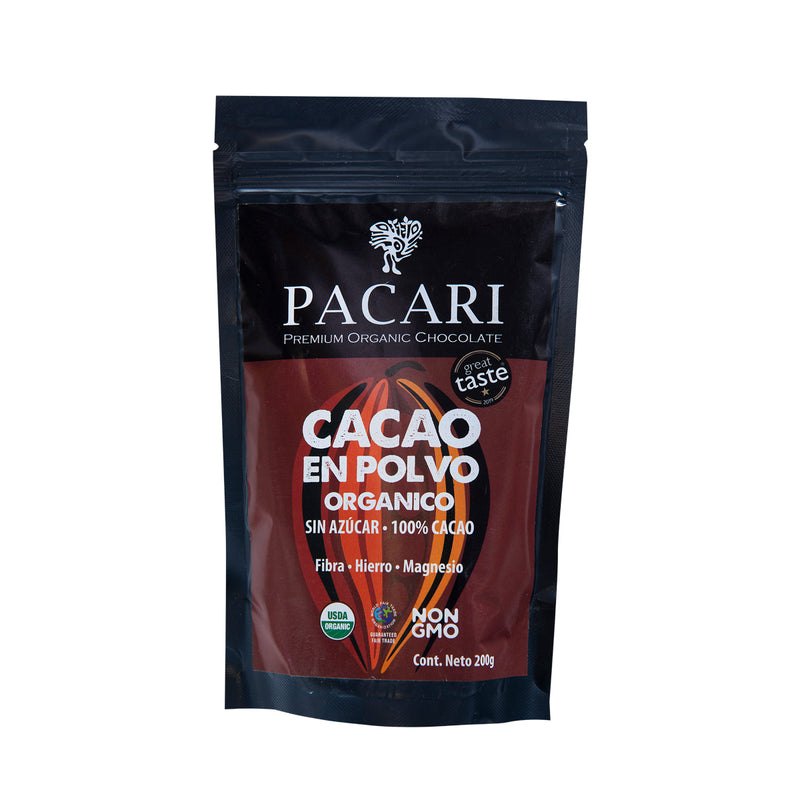 Cacao en Polvo Organico Sin Azucar (200 g)
