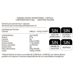 Cafe Funcional - Ginseng Sin Azucar (10 Capsulas)