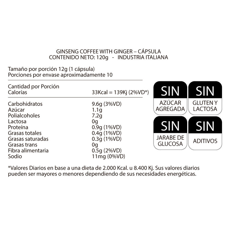 Cafe Funcional - Ginseng con Jengibre (10 Capsulas)
