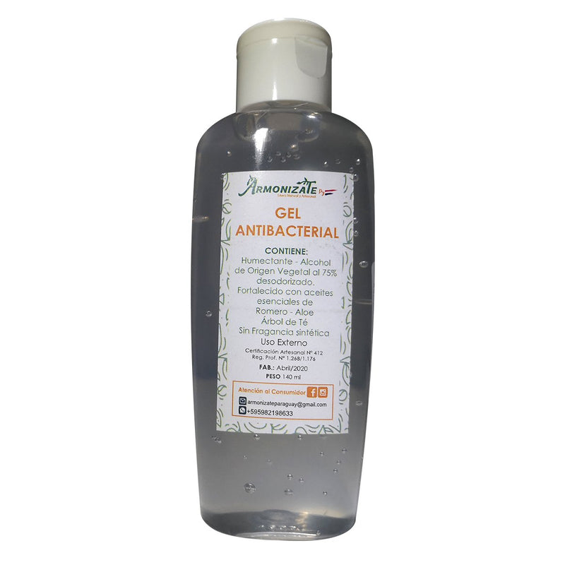 Alcohol en Gel Antibacterial con Aceites Esenciales (140 ml)