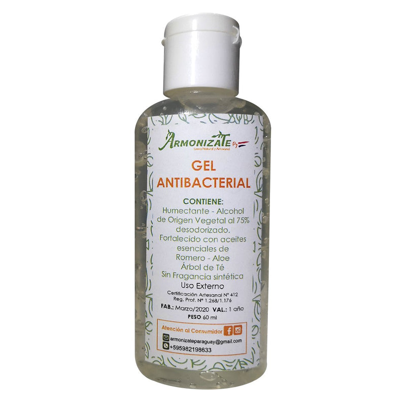 Alcohol en Gel Antibacterial con Aceites Esenciales (60 ml)