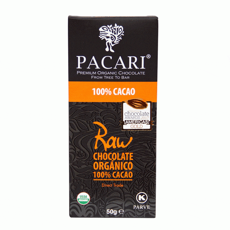 Chocolate Organico Raw 100% Cacao (50 g)