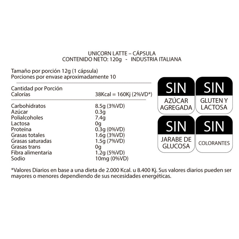 Bebida Funcional - Unicornio Latte con Espirulina (10 Capsulas)